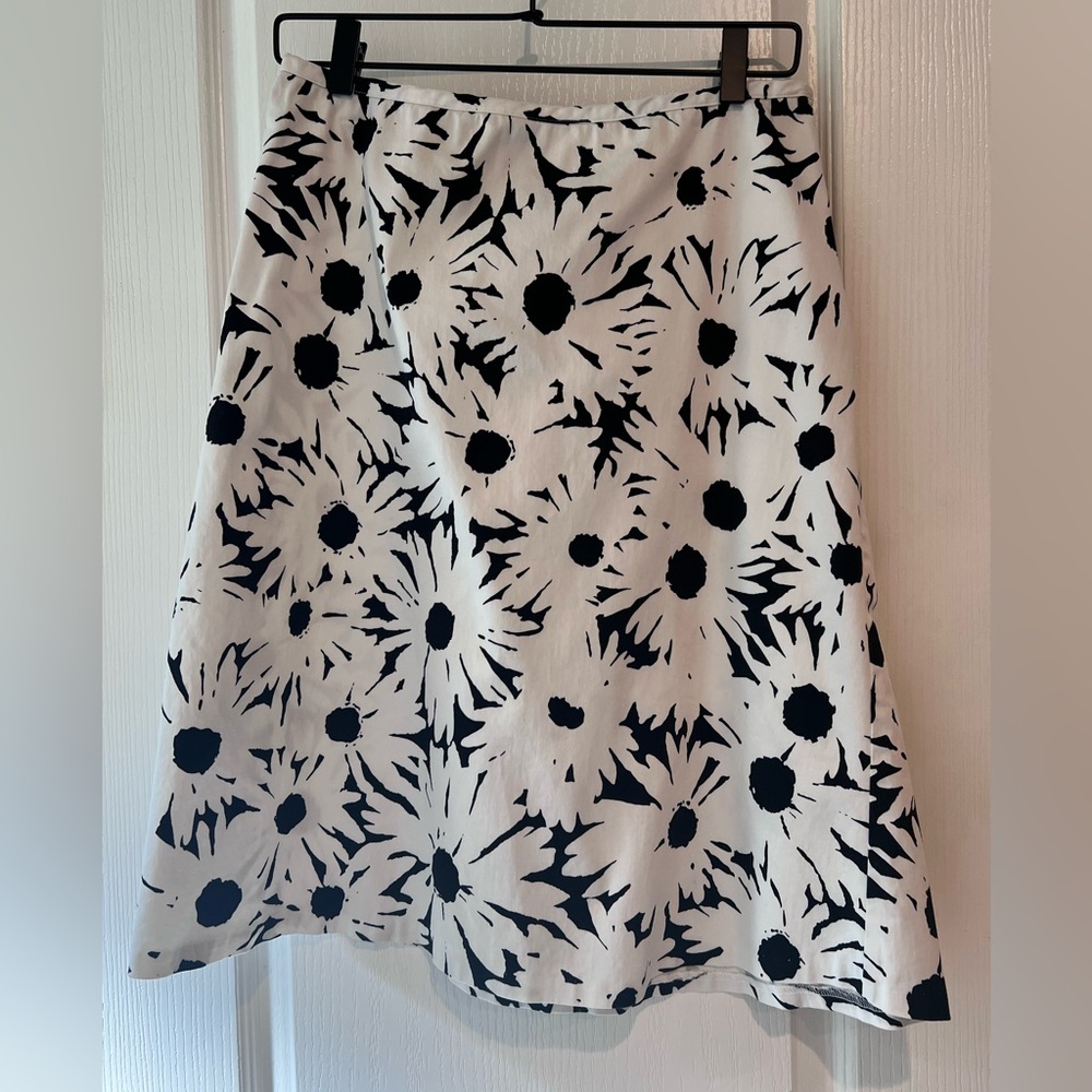 Signature by Sangria Black and White A-Line Skirt
